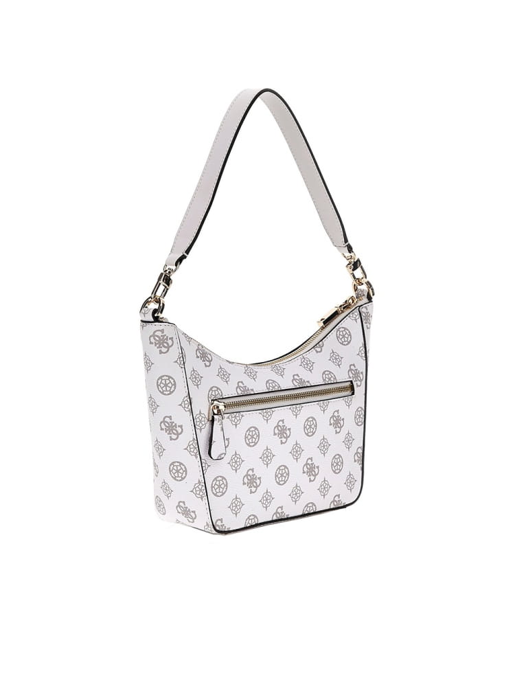 Guess borsa bianca donna a spalla logo all over