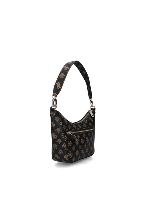 Guess borsa marrone donna a spalla in ecopelle logo all over