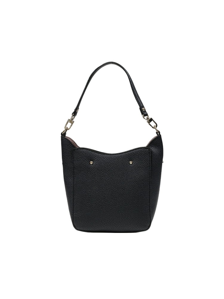 Guess borsa nera donna a spalla in ecopelle logo sul davanti