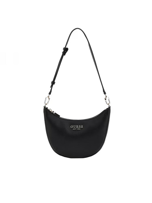 Guess borsa nera donna in ecopelle a spalla mini logo sul davanti