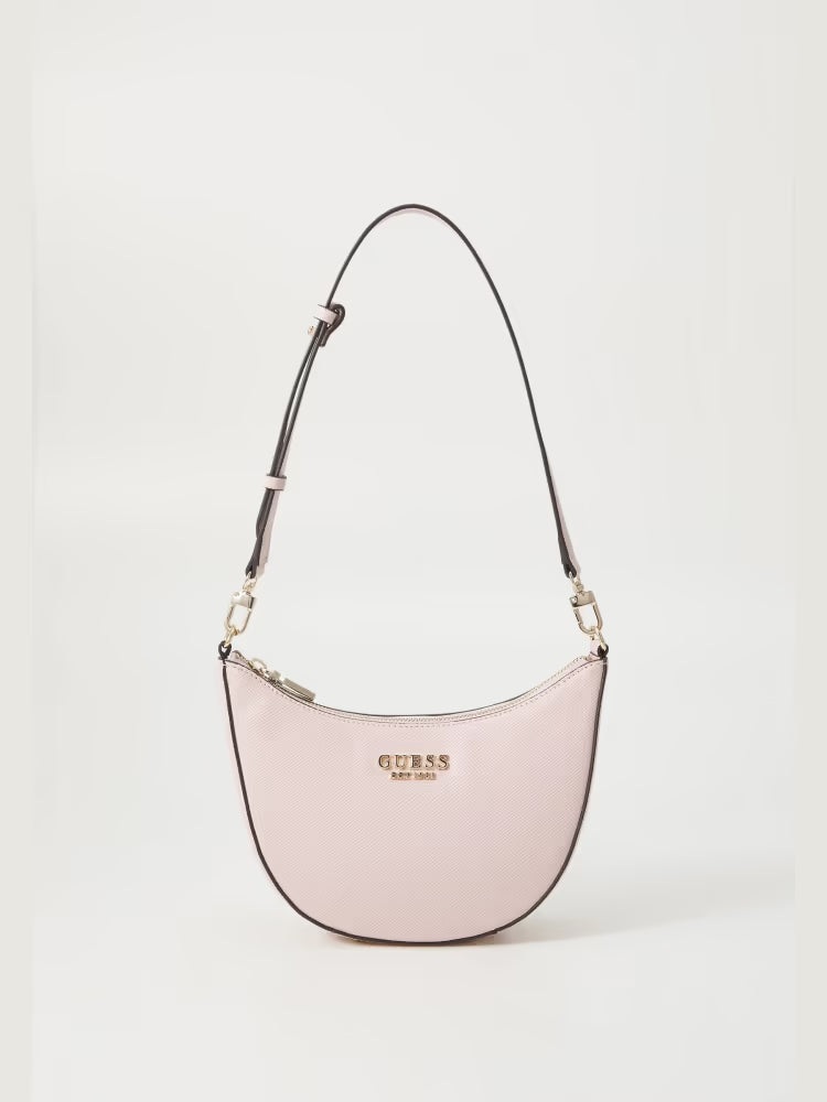 Guess borsa rosa donna a spalla in ecopelle mini logo sul davanti