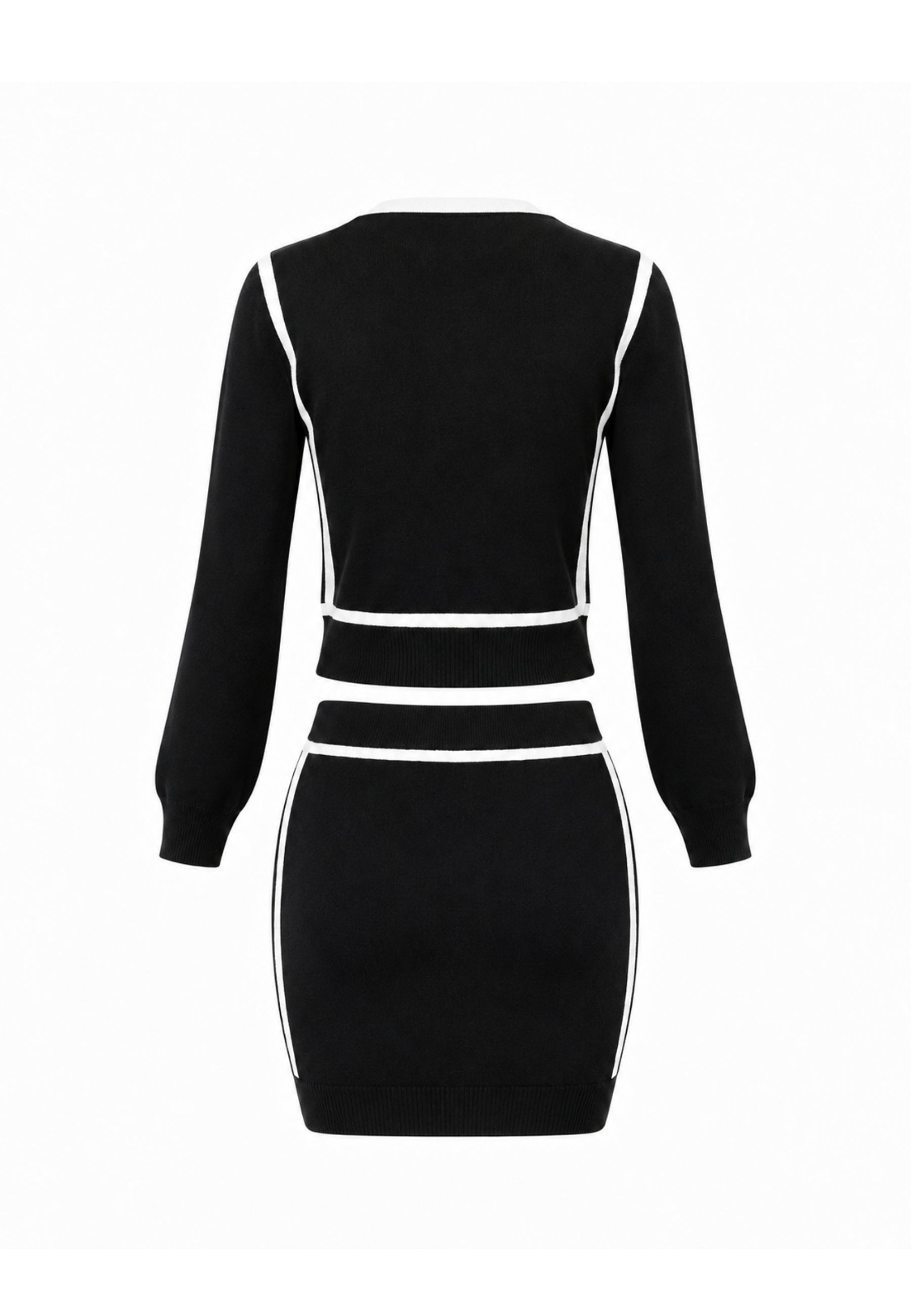 MARC ELLIS COMPLETO NERO E BIANCO CON MAGLIA A MANICA LUNGA E GONNA SLIM Bambine e ragazze JMJSW03558.NE_
