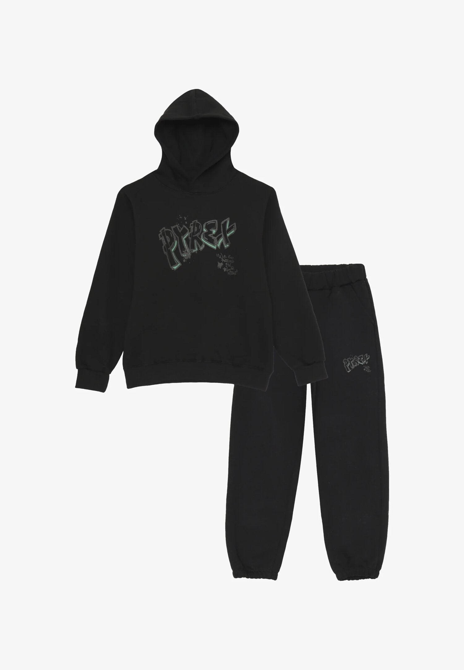 Pyrex Set Tuta Bambino Nero In Cotone Con Cappuccio | Quotidiano AI 25 | CammarataMode