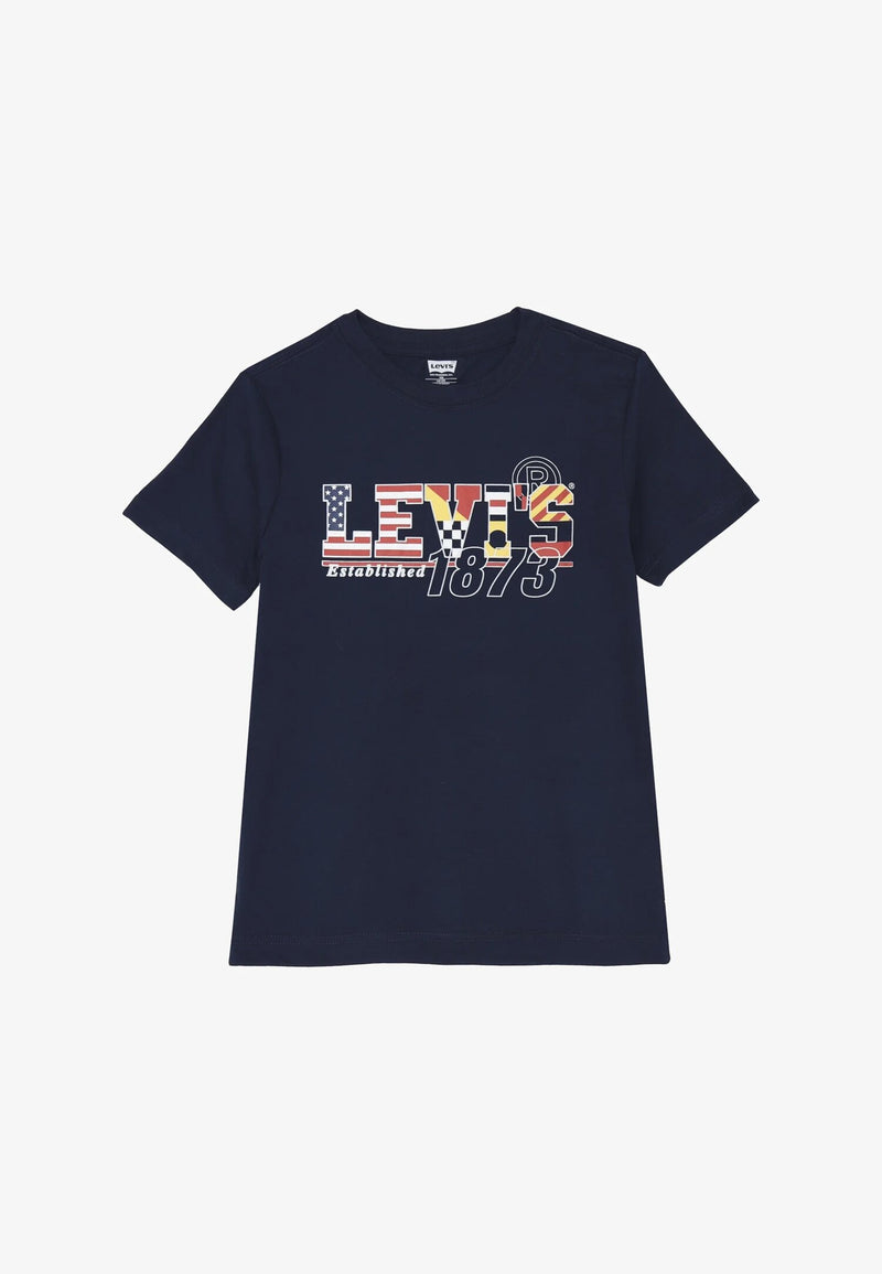 Levi's T-Shirt Blu Bambino Junior Manica Corta Logo 1873 - BLU | CammarataMode