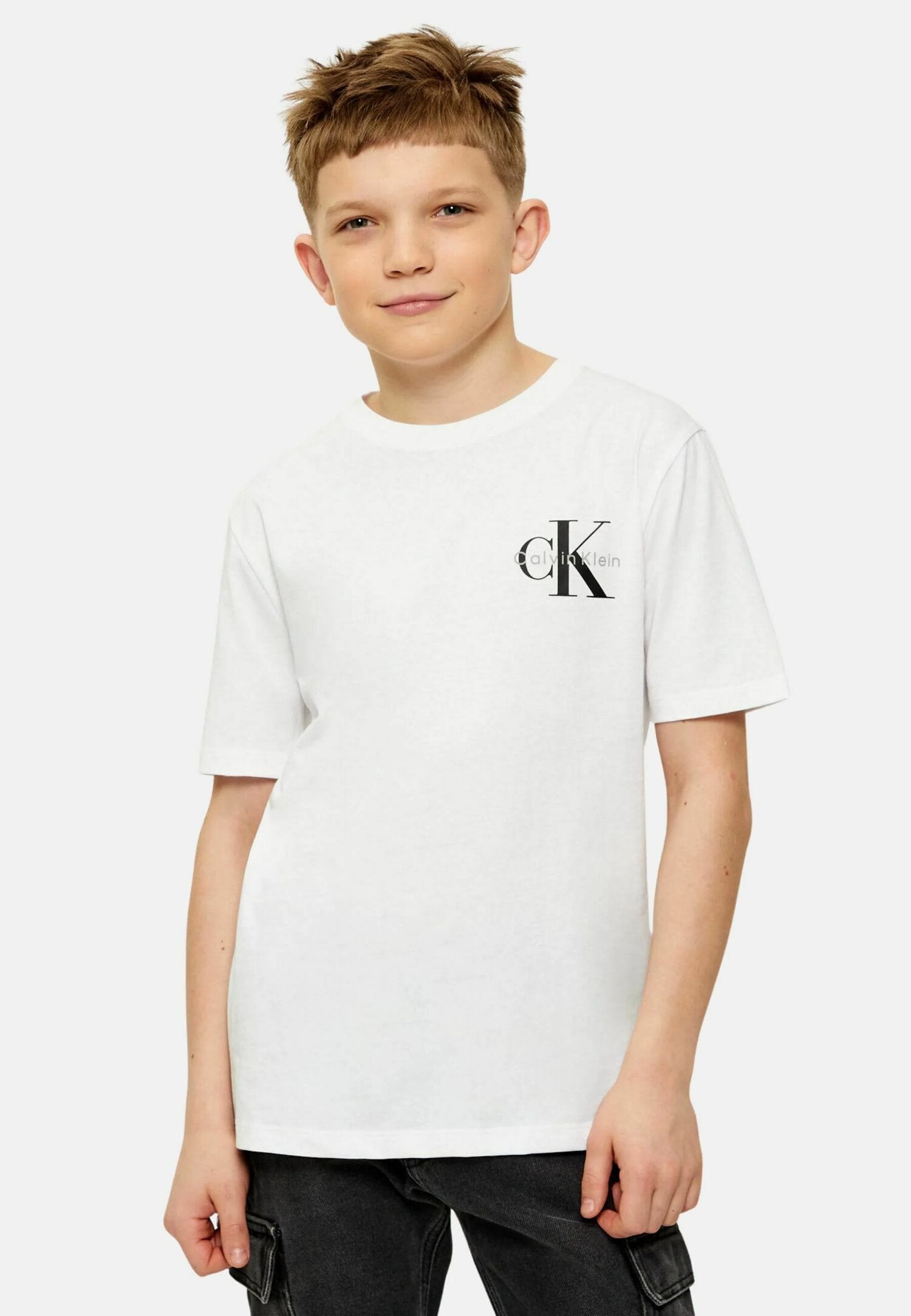 Calvin Klein Tshirt Bianca Logo Piccolo Bambino Bambino LV1CKSJA32YAF_