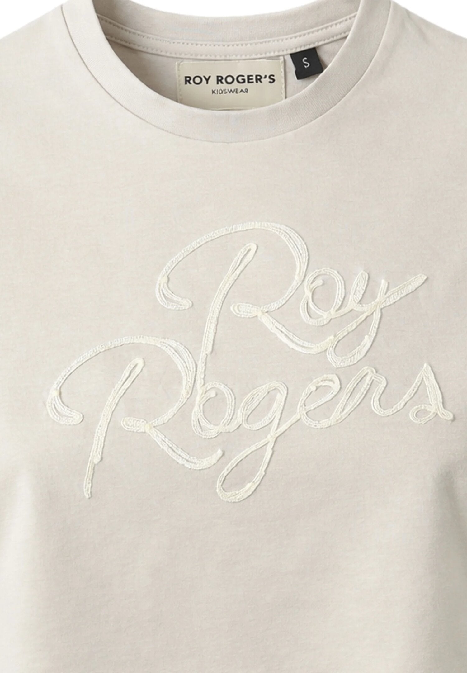 Roy Roger's Tshirt Corta Beige Logo Ricamato Bambina RG176_