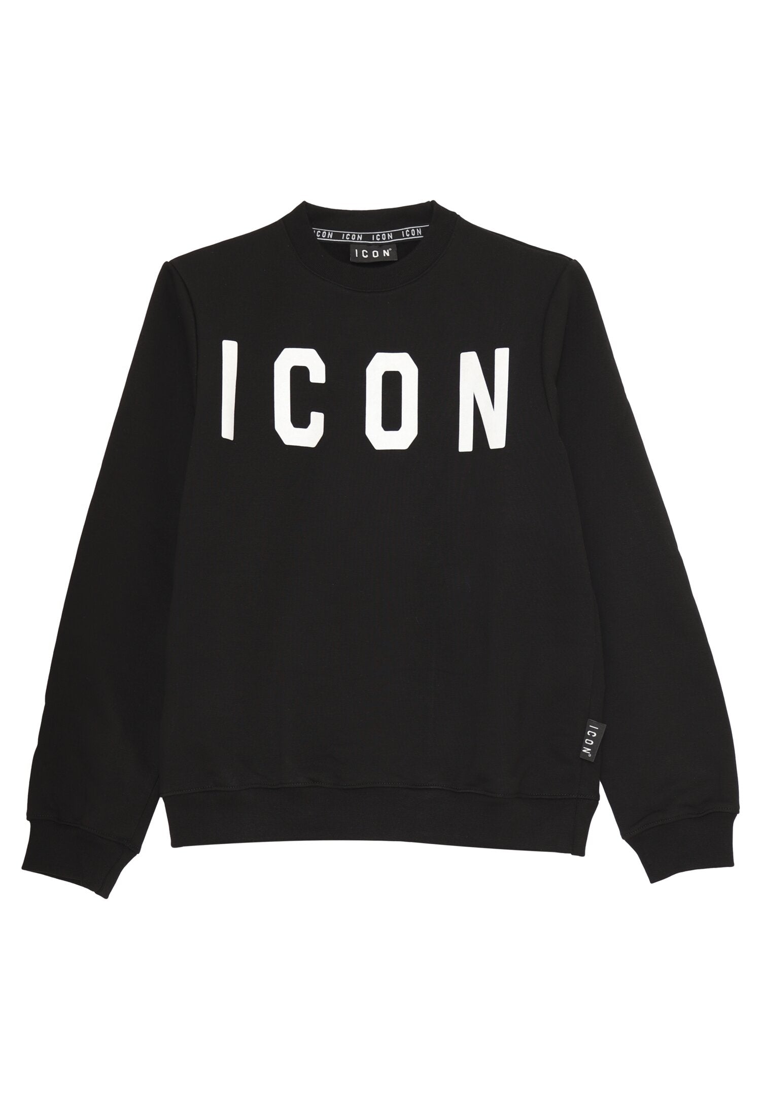 Icon Felpa Nera Bambino In Cotone Girocollo | Quotidiano AI25 | CammarataMode