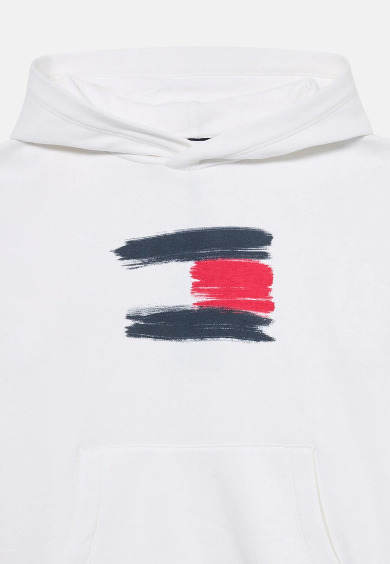 Tommy Hilfiger Flag – Felpa con Cappuccio Bambino Bianca - BIANCO | CammarataMode