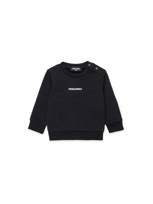 Dsquared felpa infant in cotone nero con micro logo Bambino
