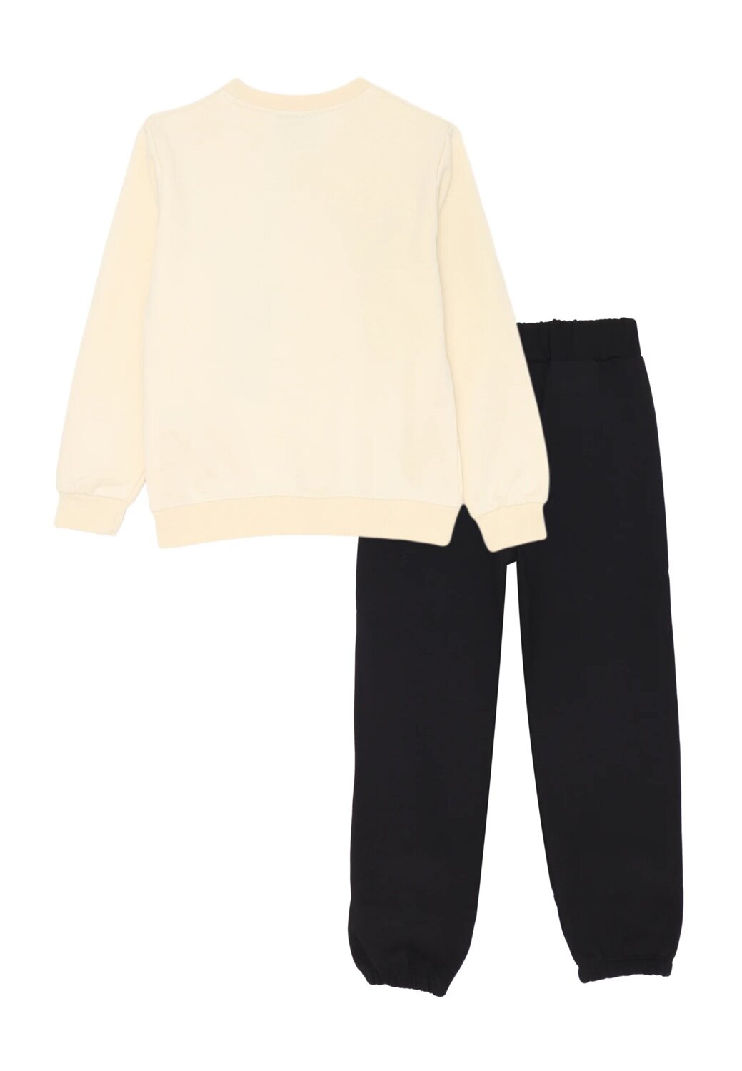 Pyrex completo bambino felpa panna e pantaloni neri cotone inverno