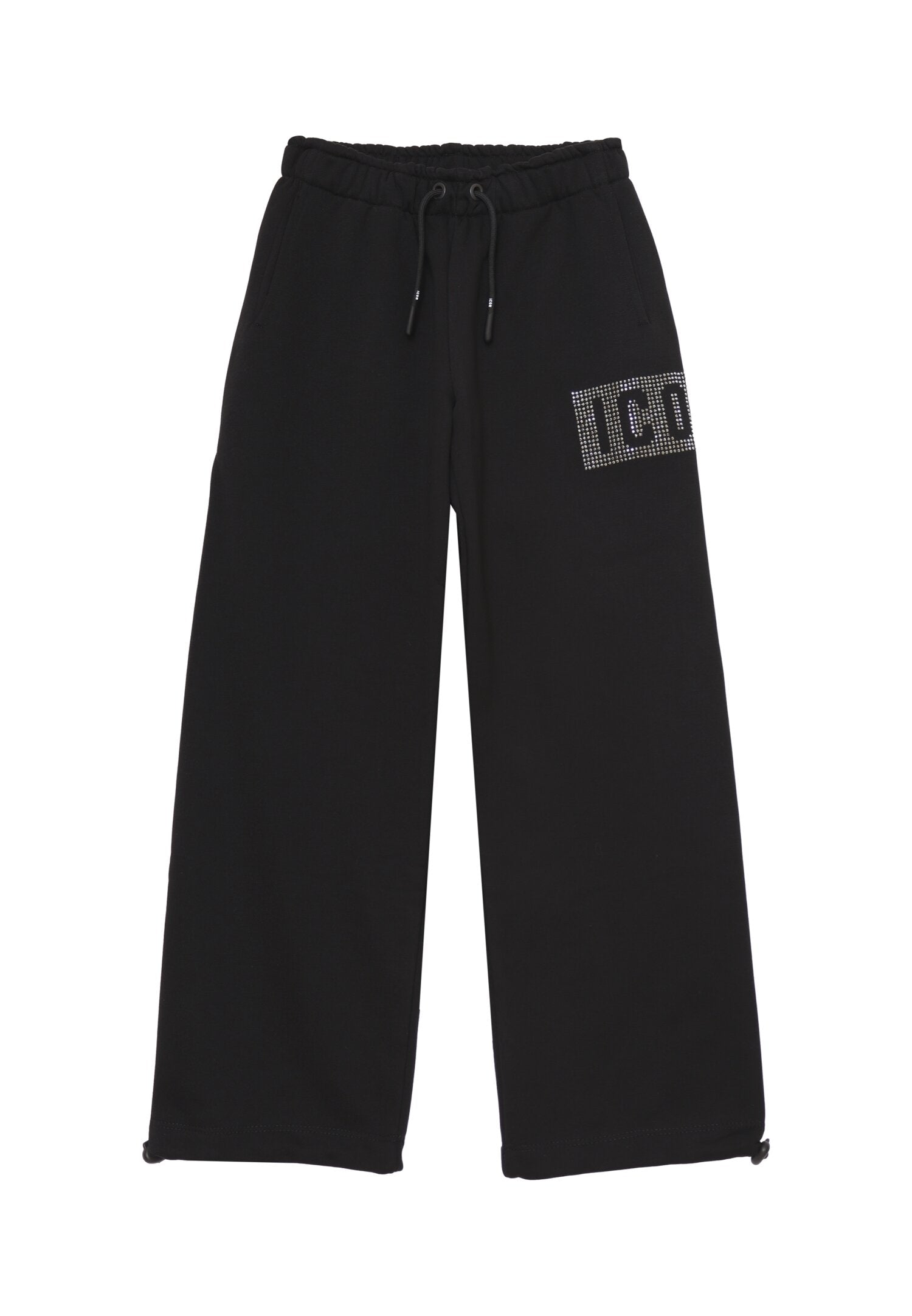 Icon Pantalone nero Bambina In Cotone Vita Regolabile Sportivo AI25