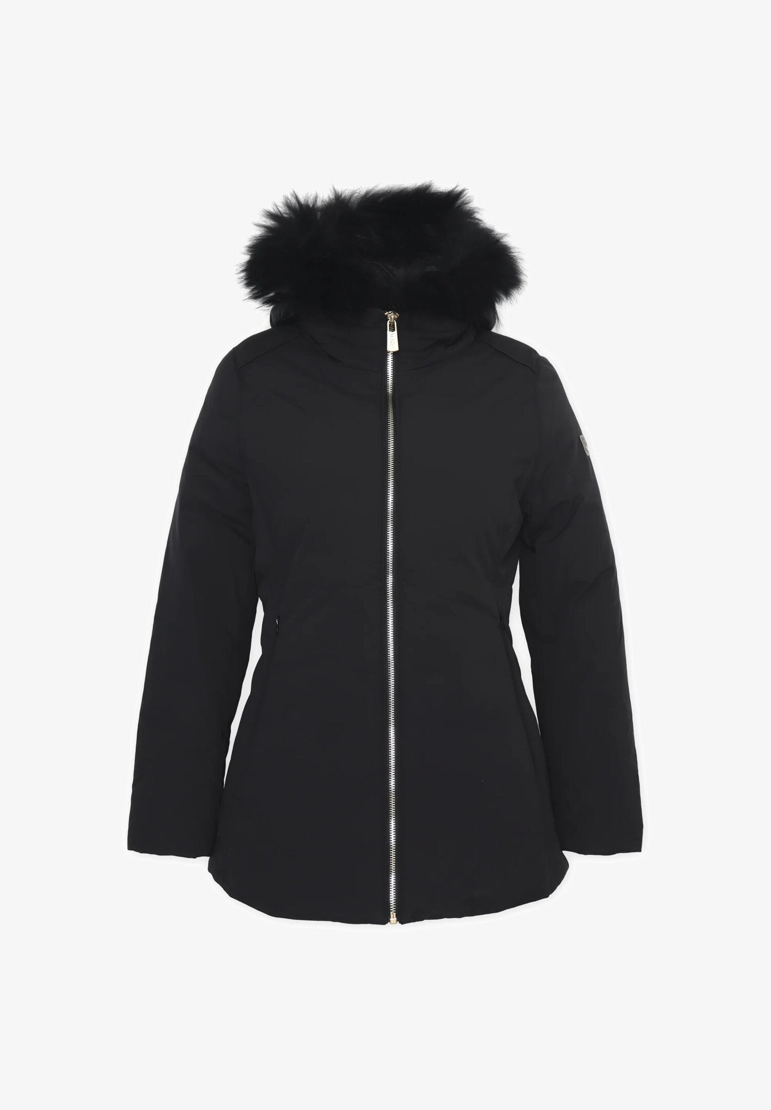 Piumino Bambina Yes Zee Nero 2-16 Anni con Cappuccio Staccabile in Piuma