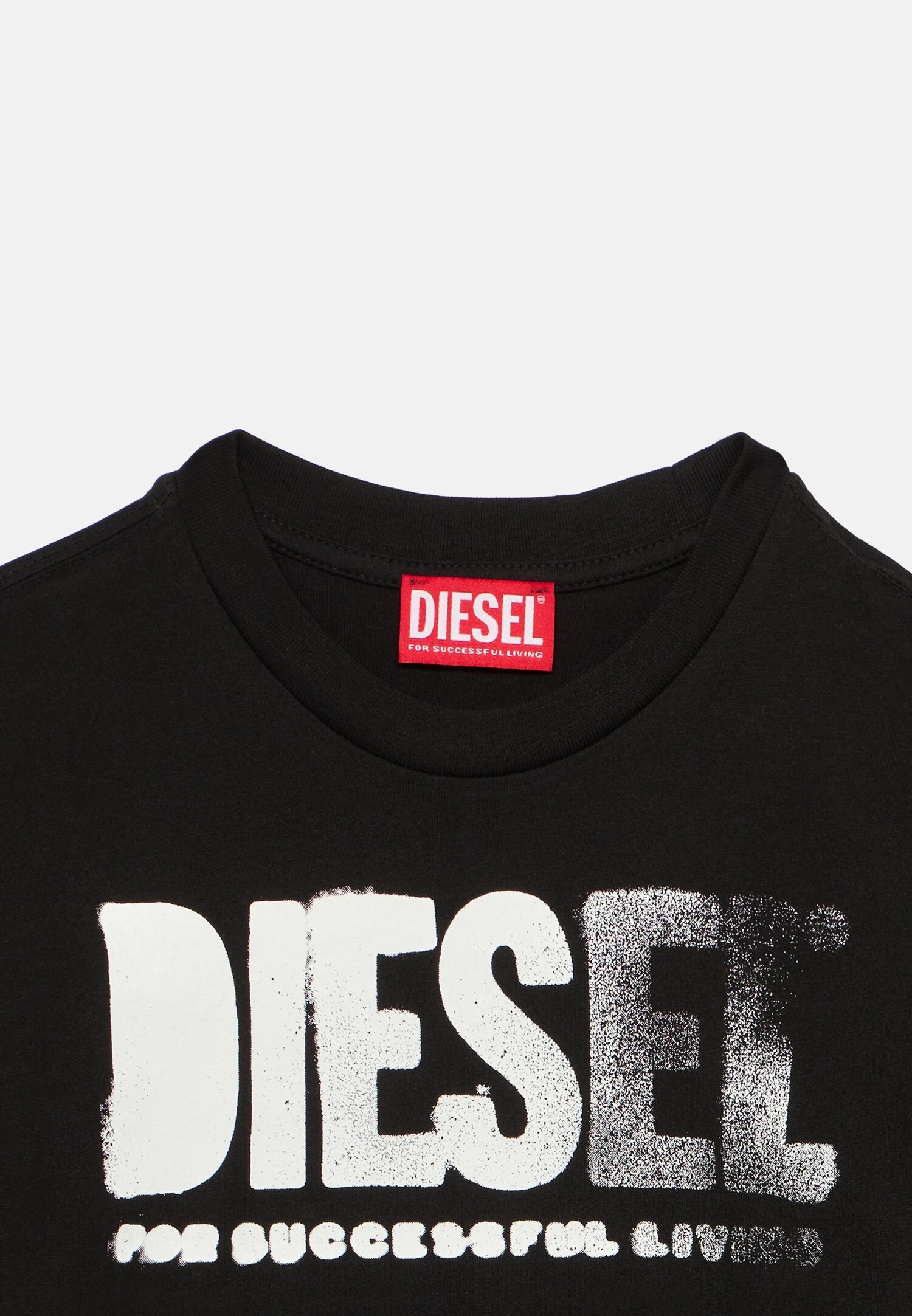Diesel Tshirt Nera Bambino In Jersey Maniche Corte Sportivo PE26
