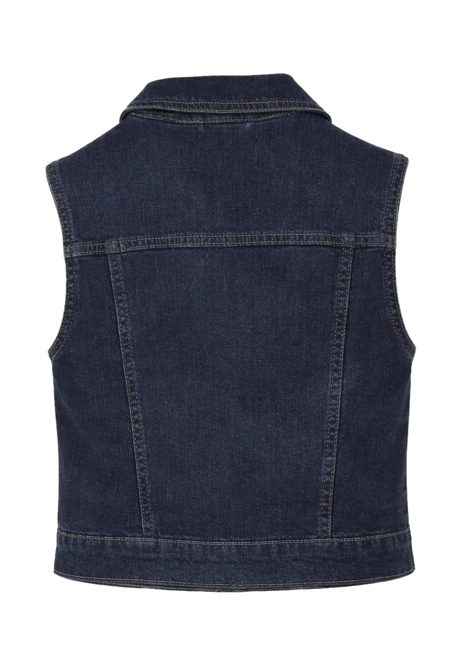 Roy Roger's Gilet Smanicato Bambina Con Bottoni Mezza Stagione In Denim RG152_