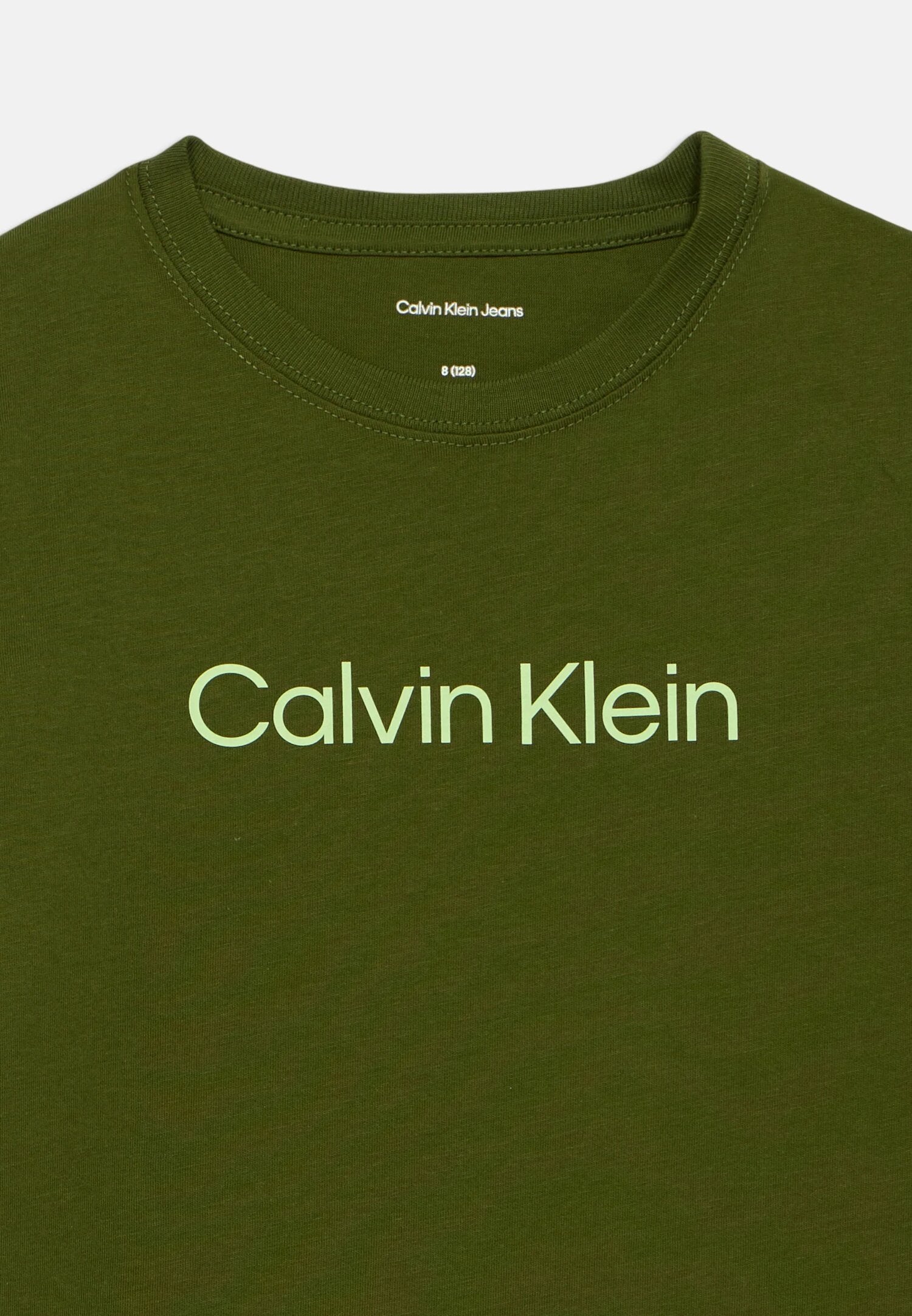 Calvin Klein Tshirt Verde Bambino In Jersey Maniche Corte Sportivo PE26