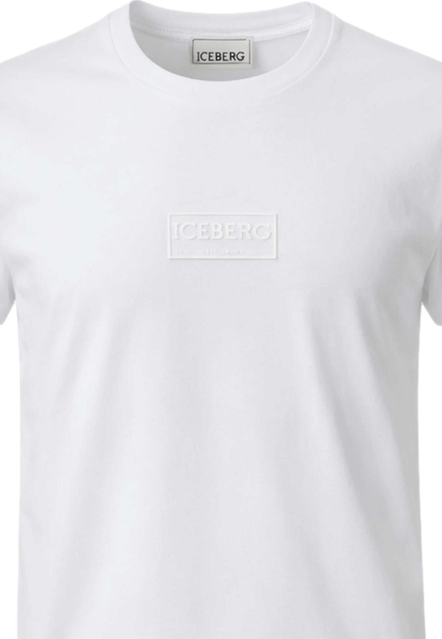 Icebergs Tshirt Bianca Logo Cornice Bambino Bambino TSICE6106J_