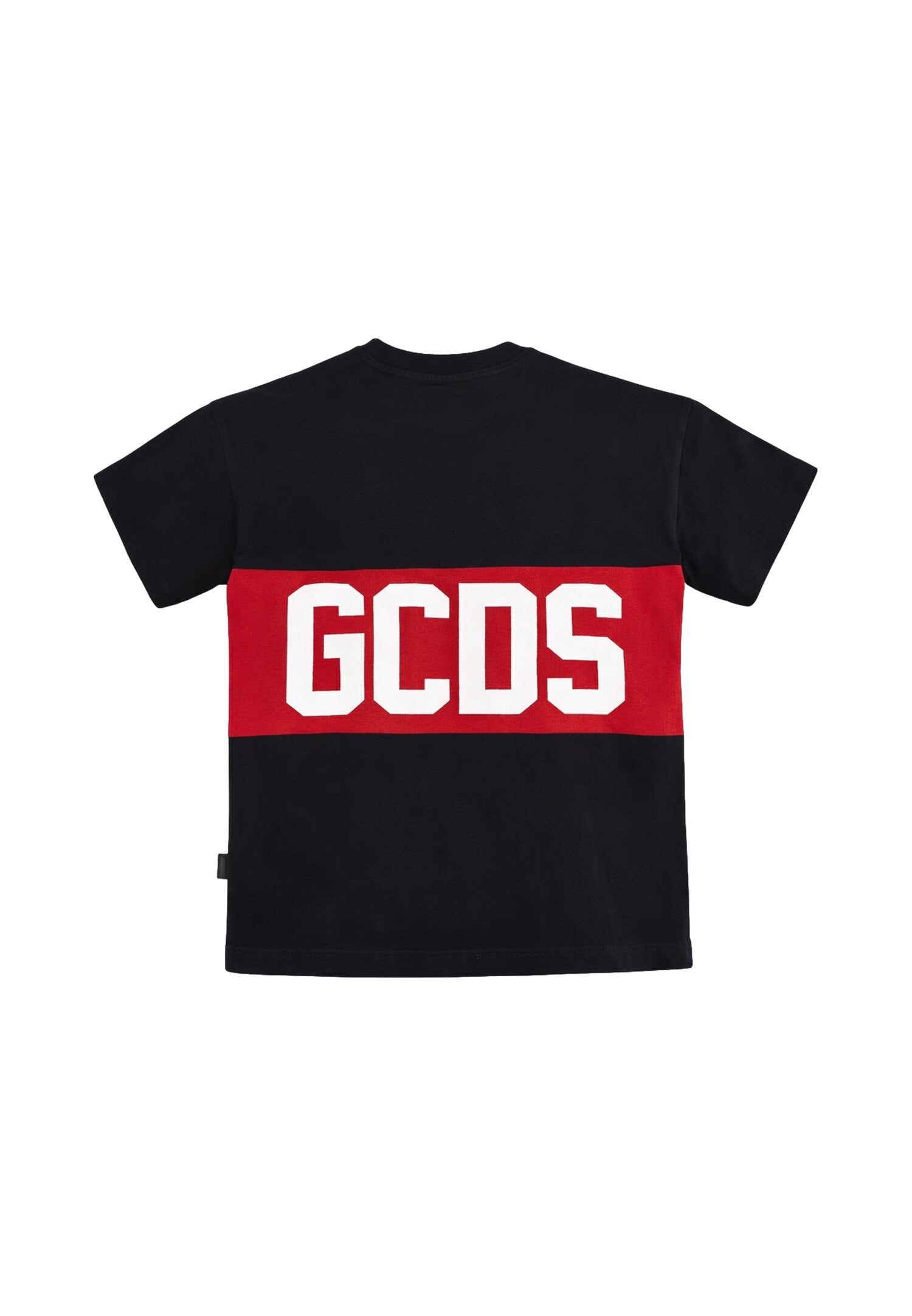 Gcds t-Shirt Nero-Rosso Bambino Ragazzo Girocollo Sportivo In Cotone 745907