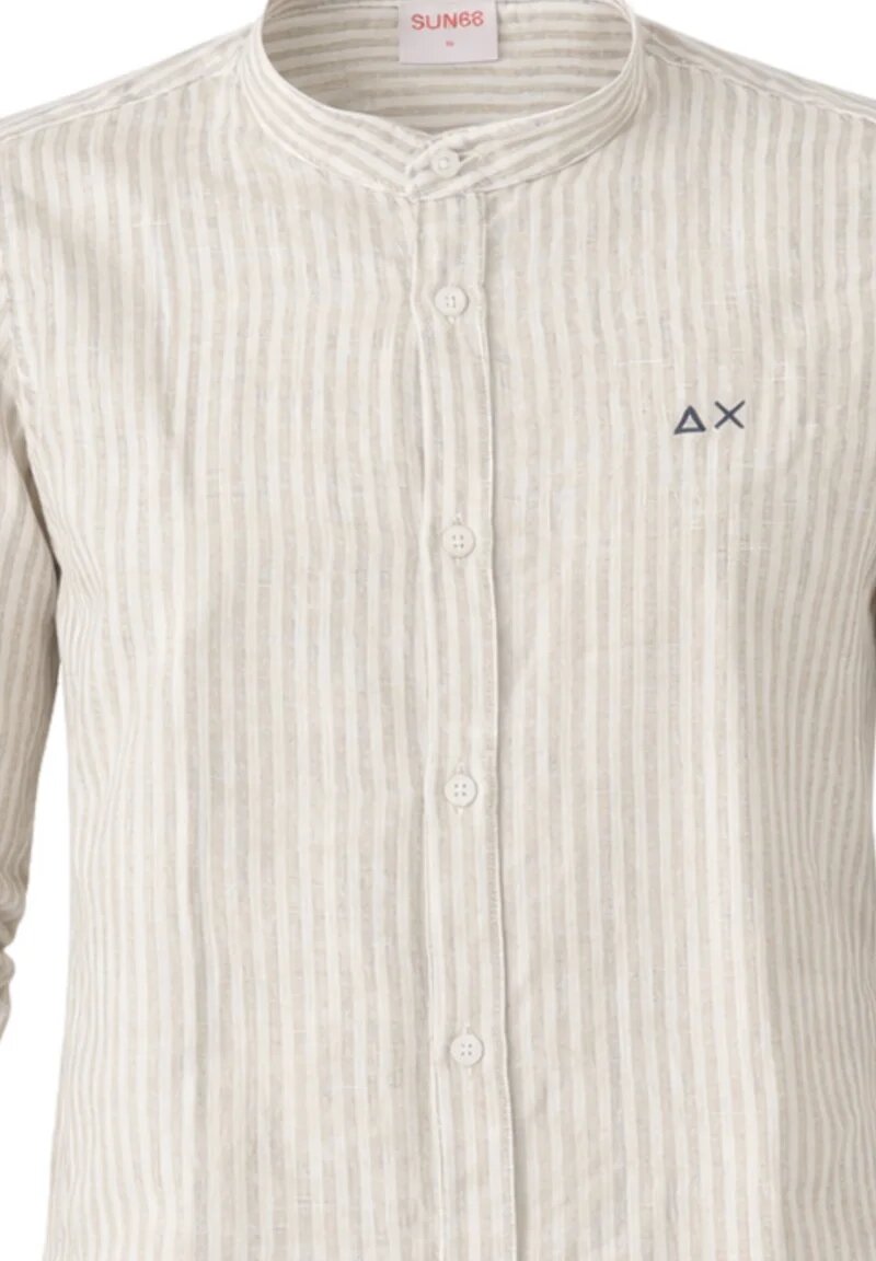 Sun68 Kids Camicia Bambino Beige Colletto Coreano S36310_