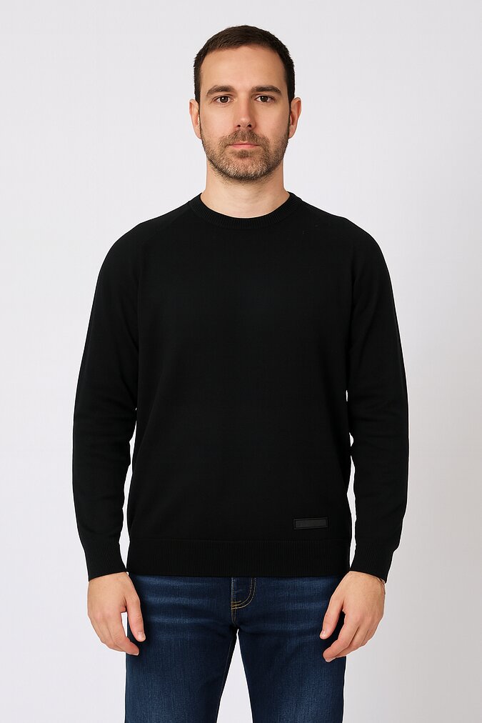 John Richmond felpa uomo nera in misto viscosa con logo - NERO | CammarataMode