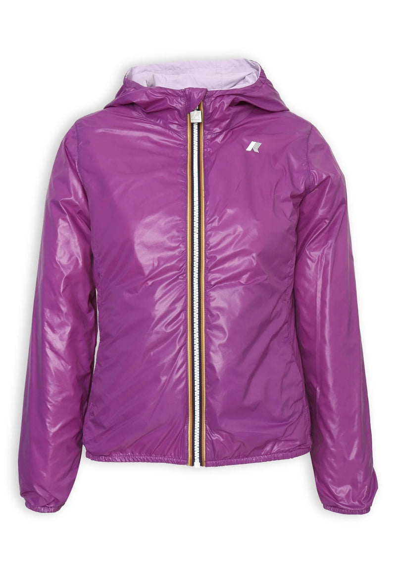 K-Way girls' lilac and purple waterproof double-face jacket - LILAC | CammarataMode