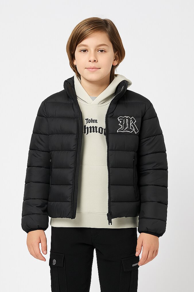 John Richmond giubbotto bambino nero invernale Clark 2-16 anni con logo - NERO | CammarataMode