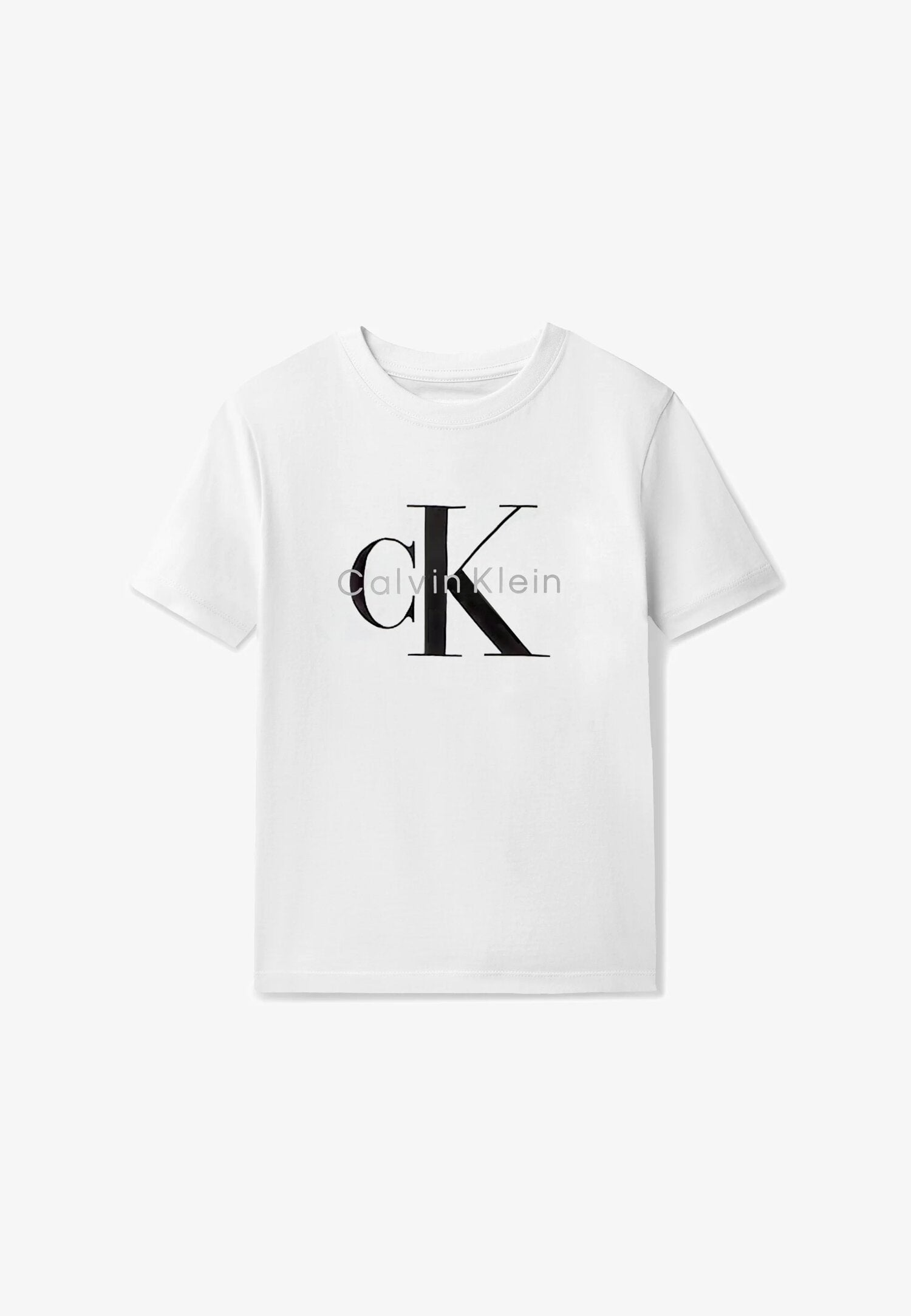 Calvin Klein Tshirt Bianca Con Logo Grande Bambino LV1CKSJA33YAF_