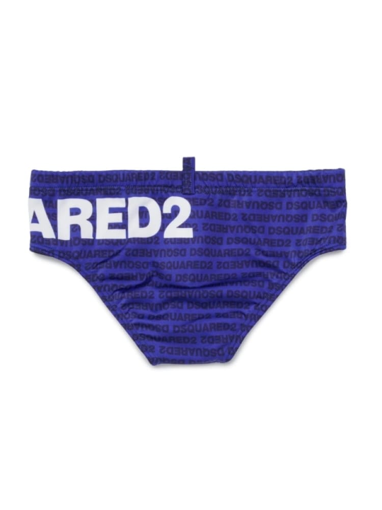 Dsquared costume da bagno slip kids/junior blu con logo Bambino