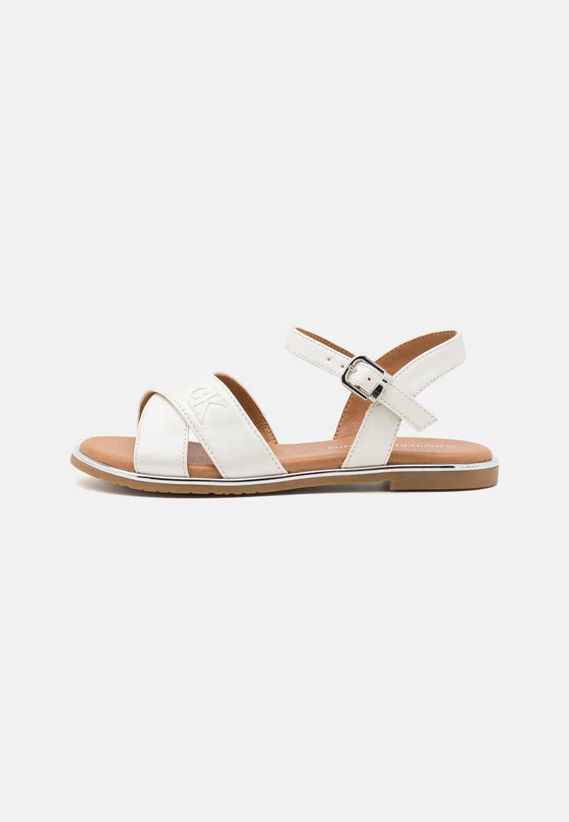 Calvin Klein Jeans Girls Spring Summer 2025 White Elegant Sandals - WHITE | CammarataMode