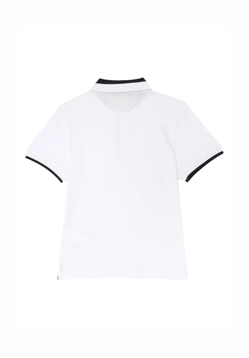 K-Way Polo White Child Kids Junior Contrast Collar - WHITE | CammarataMode