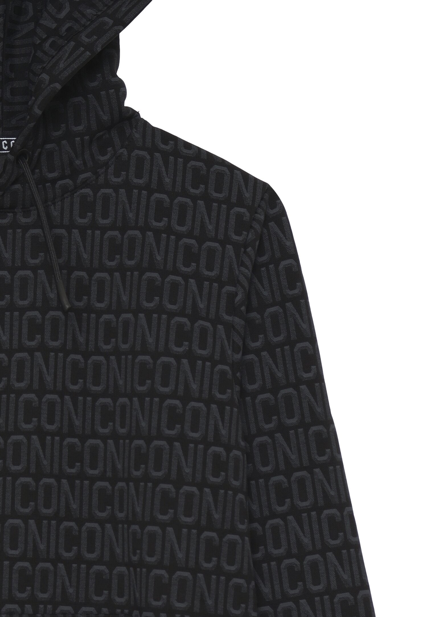 Icon Felpa Nero Bambino In Cotone Con Cappuccio Sportivo AI25