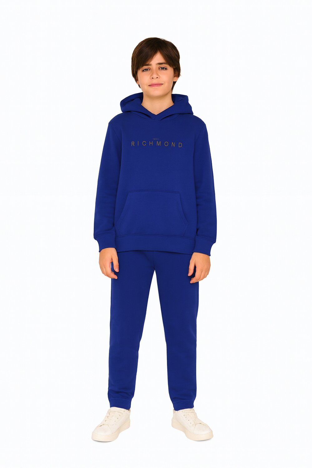 John Richmond tuta bambino blu cotone inverno con cappuccio