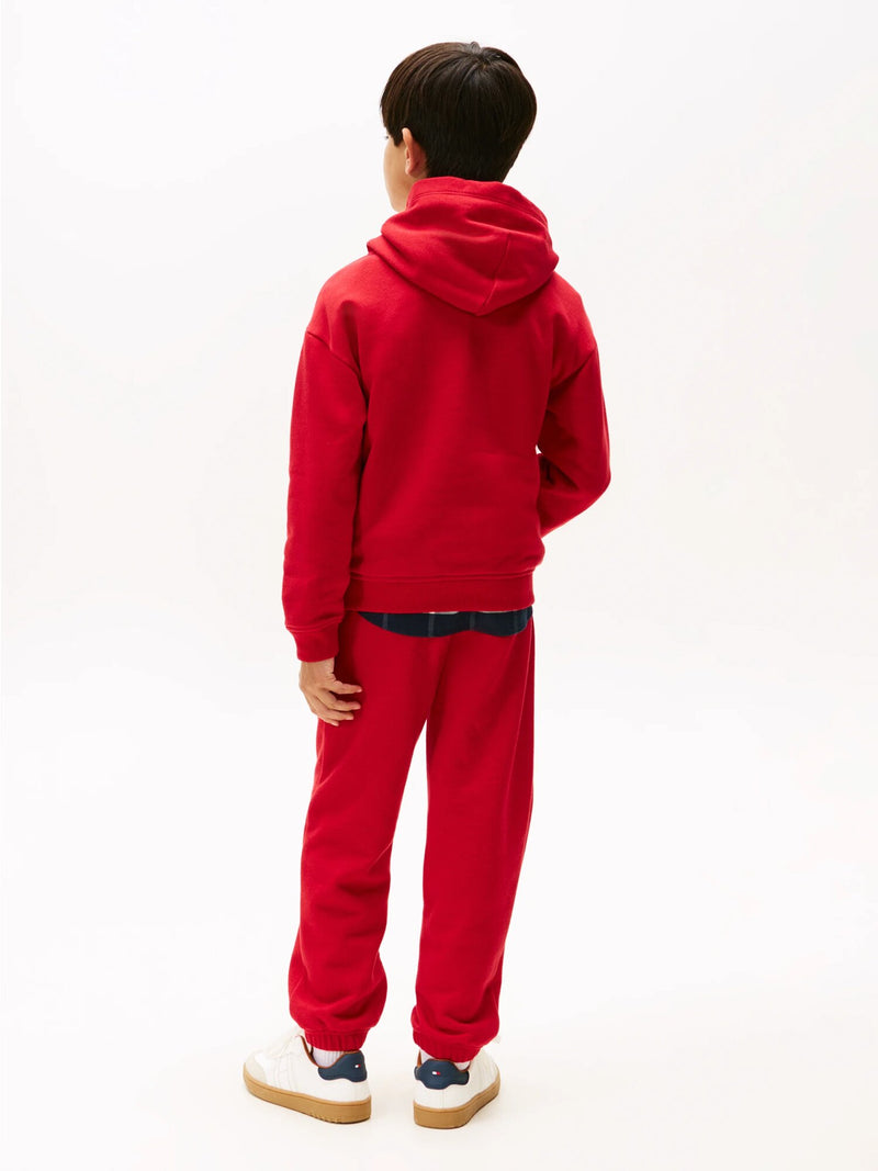 Tommy Hilfiger felpa rossa neonato con cappuccio e logo flag - ROSSO | CammarataMode
