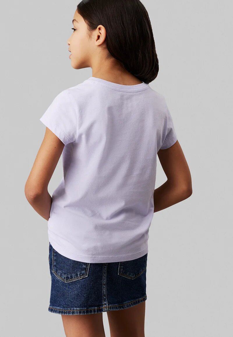 Calvin Klein t shirt bambina ragazza lilla cotone logo CK estiva junior | CammarataMode