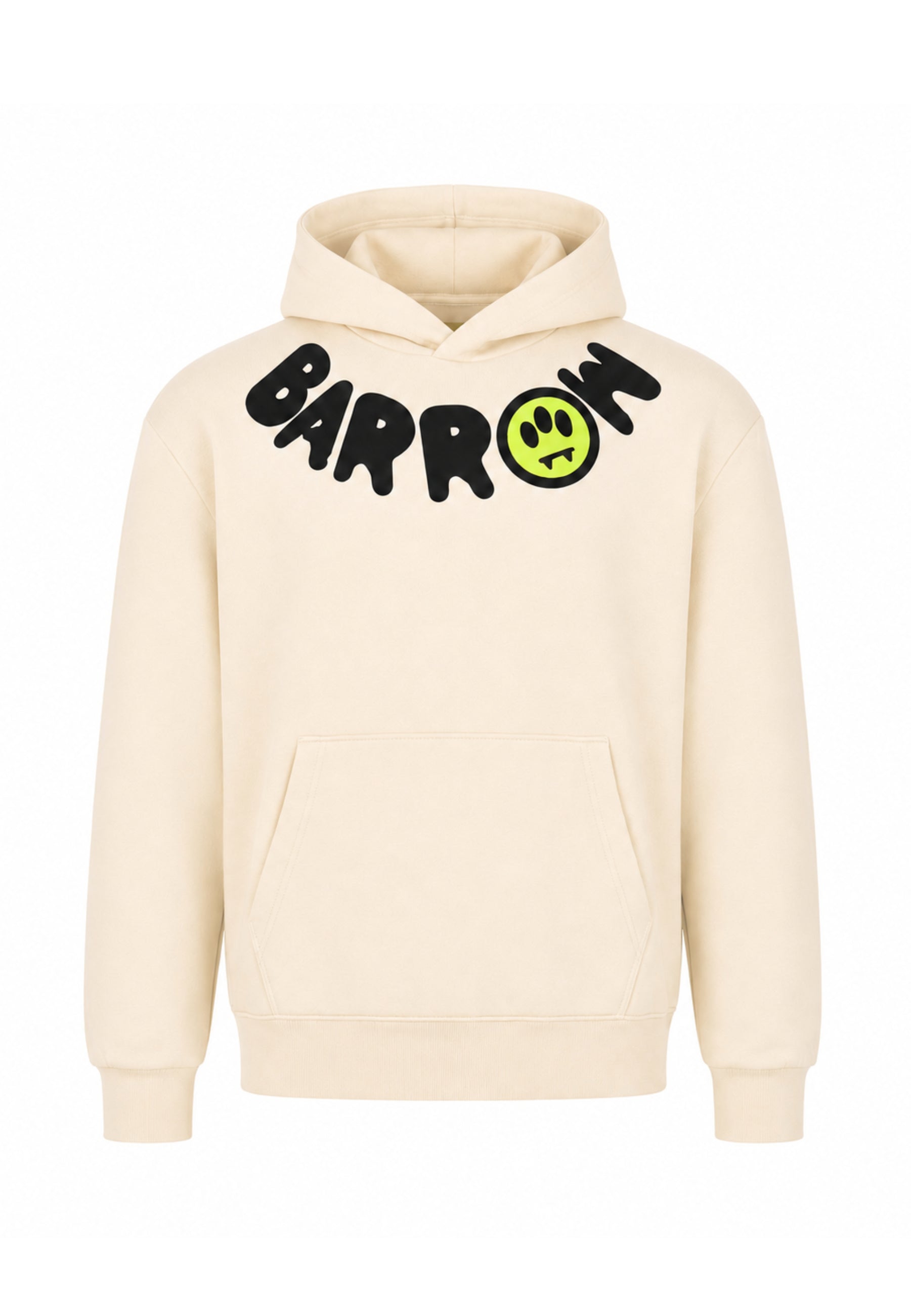 BARROW FELPA PANNA CON CAPPUCCIO con logo sul collo Bambini e ragazzi F6BKJUHS038.PANNA_