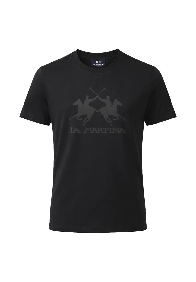 La Martina Completo Con Tshirt e Bermuda Neri Bambino MAB0033_