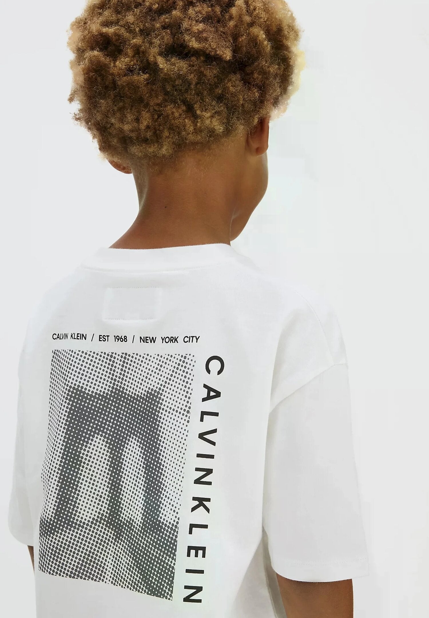 Calvin Klein Tshirt Bianca Stampa Dietro Bambino Bambino LVCKSJA05BYAF_