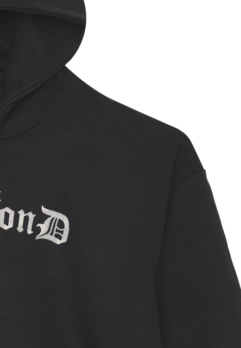 John Richmond Felpa con Cappuccio Bambino 2-16 Anni – Cotone Nero Logo - NERO | CammarataMode