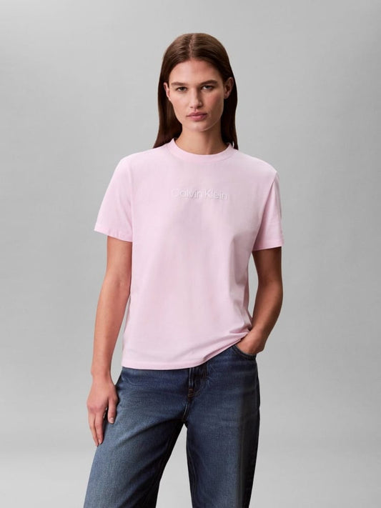 Calvin Klein tshirt rosa donna mini logo