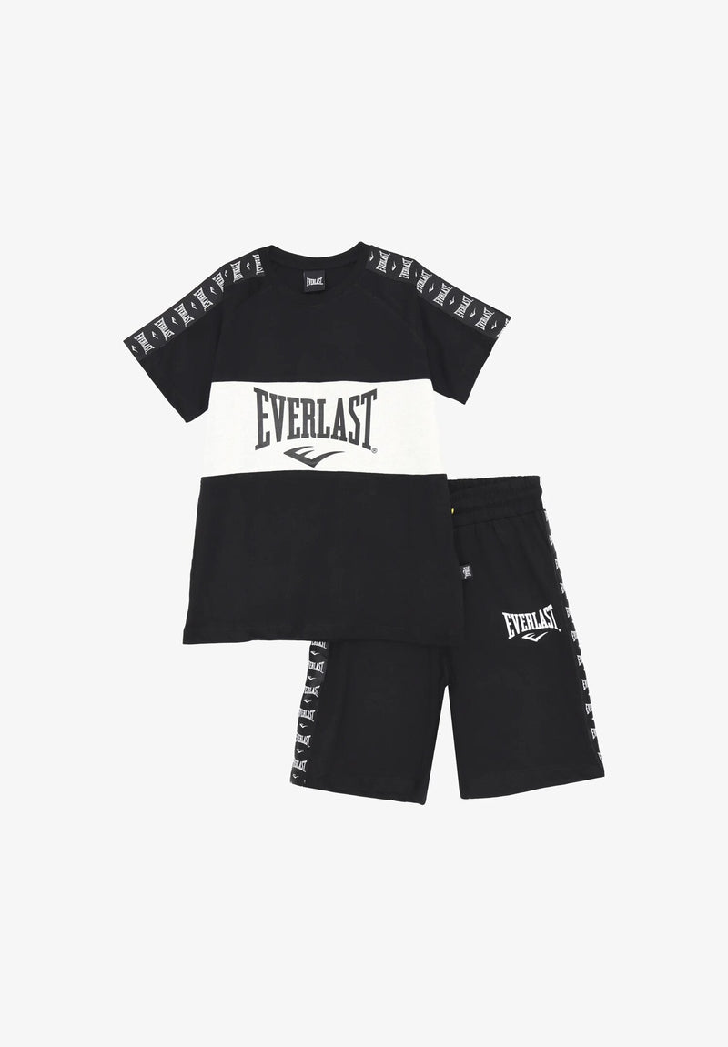 Everlast Completo t-shirt e bermuda Bambino nero 8-16 anni bande logo - NERO | CammarataMode