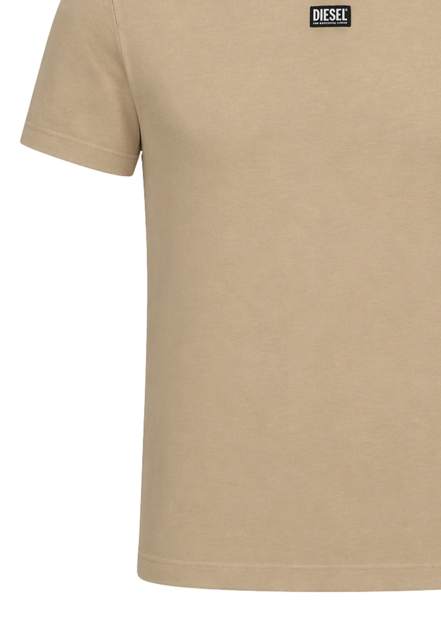 Diesel Tshirt Beige Con Logo Nero Centrale Bambino TJUSTR_