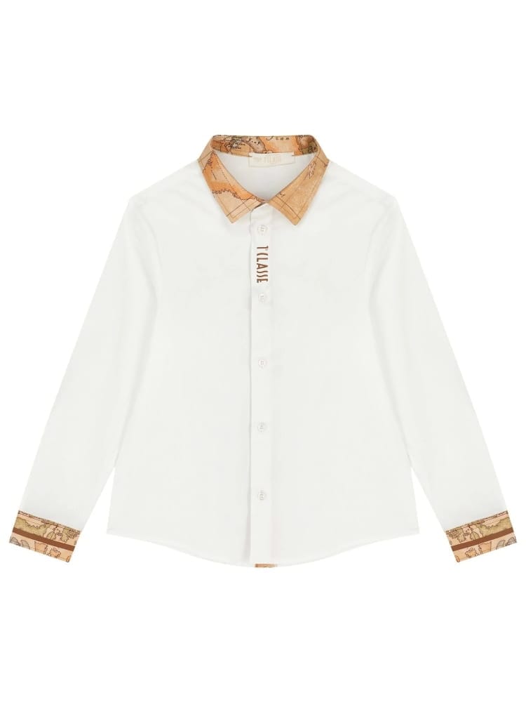 Alviero Martini camicia bianca neonato con logo