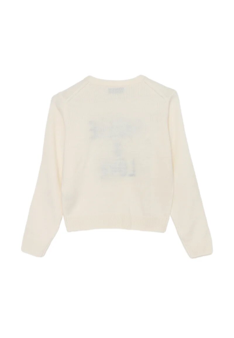 Gaelle Paris Maglioncino Panna Bambina In Lana Girocollo | Invernale AI25 | CammarataMode