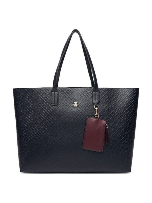 Tommy Hilfiger borsa blu navy donna logo all over |Misure: 51 x 33 x 15 cm