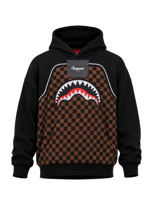 Sprayground felpa nera brown bambino all over