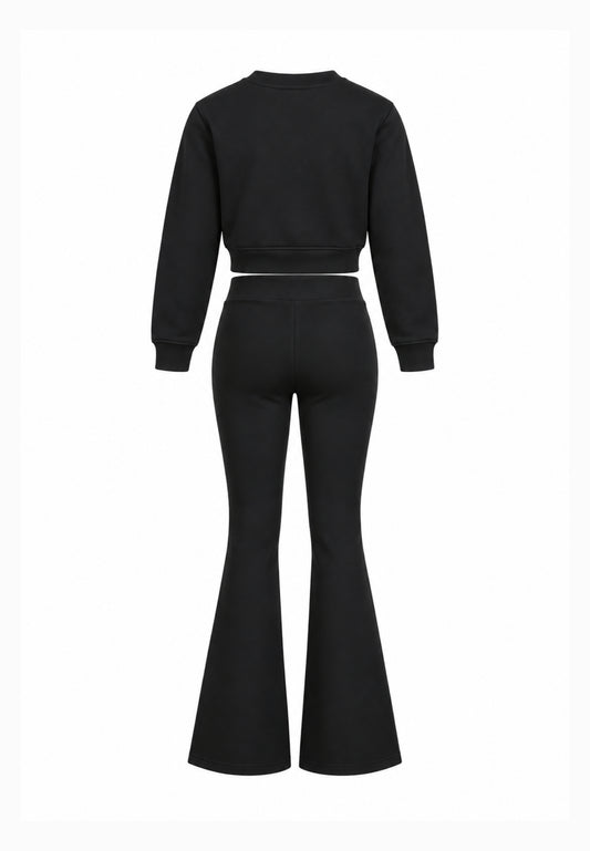 John Richmond completo nero con felpa crop e leggings Bambine e ragazze rga26085fe.ne_