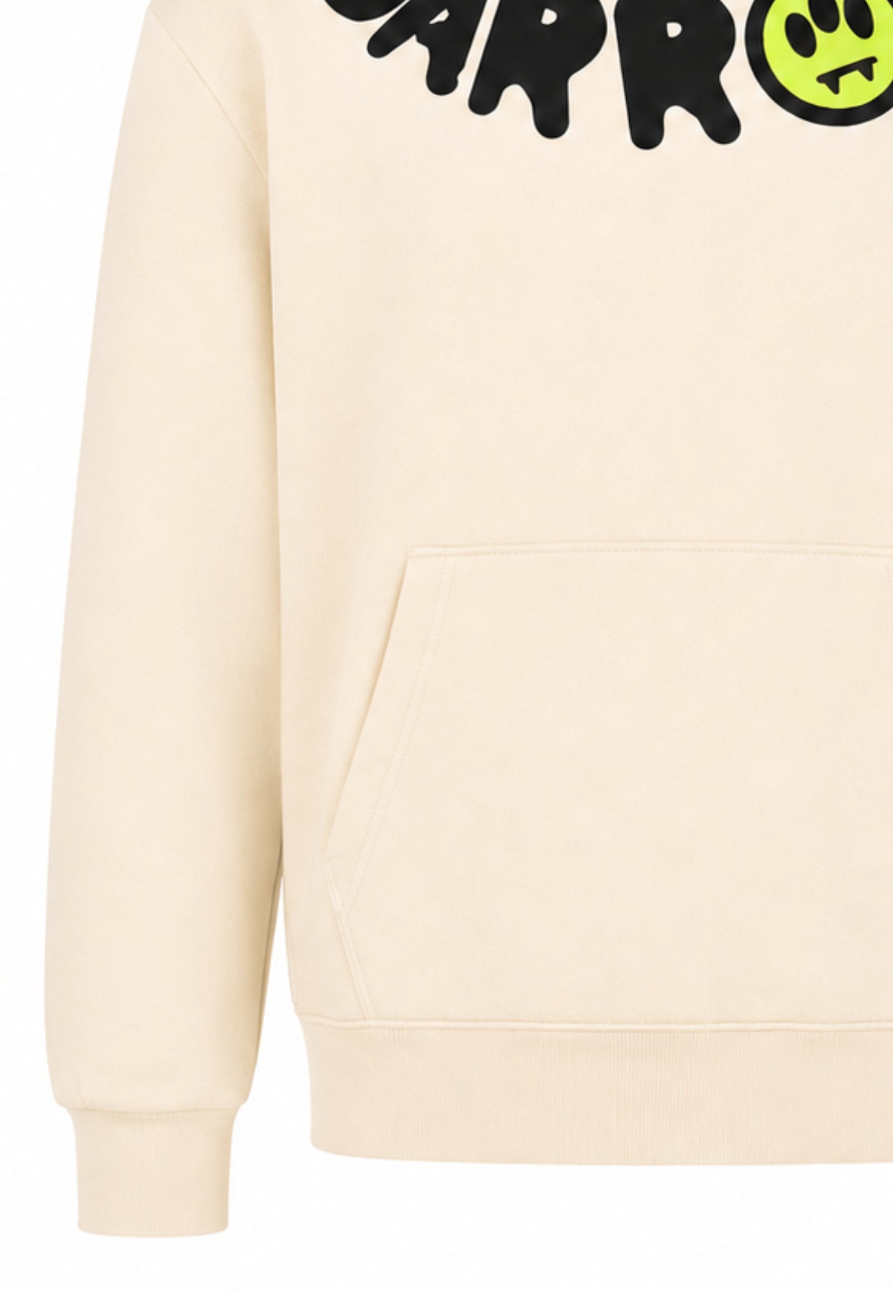BARROW FELPA PANNA CON CAPPUCCIO con logo sul collo Bambini e ragazzi F6BKJUHS038.PANNA_