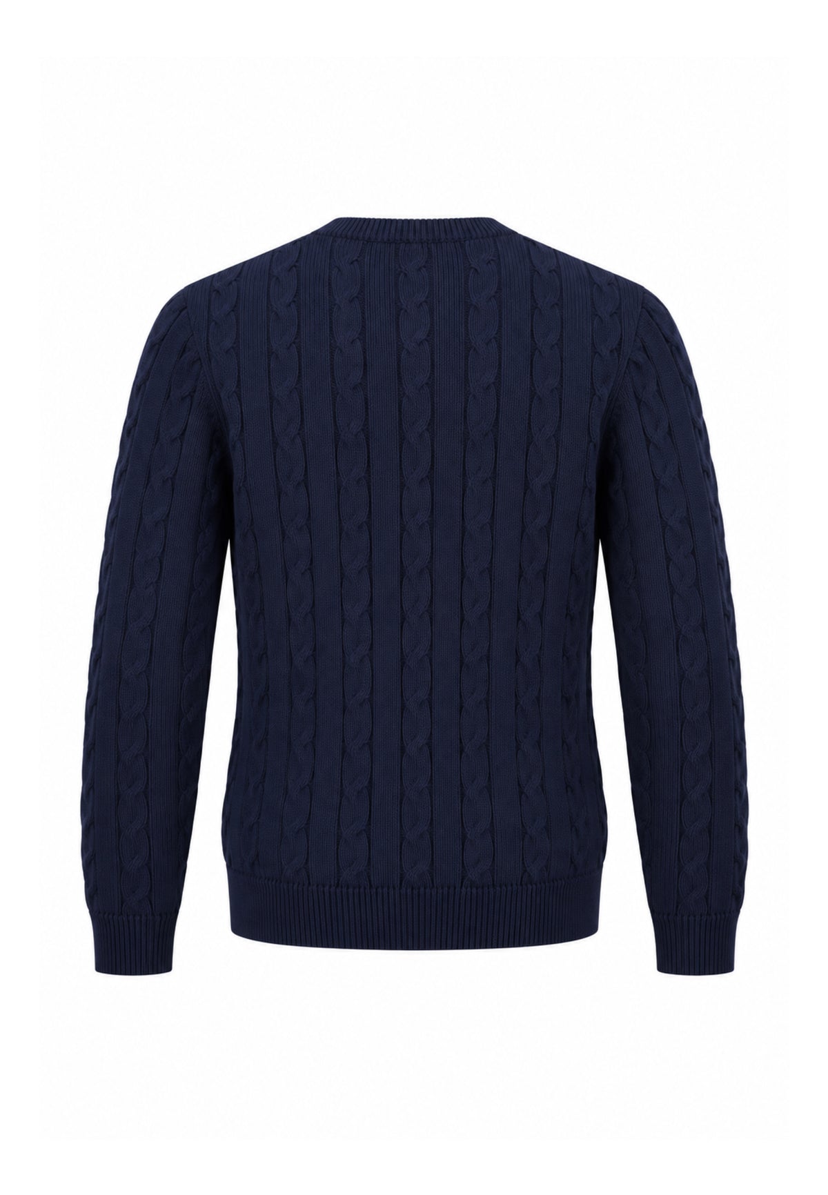 LA MARTINA maglia a treccia blu con logo ricamo a girocollo Bambini e ragazzi mab0101.blu_