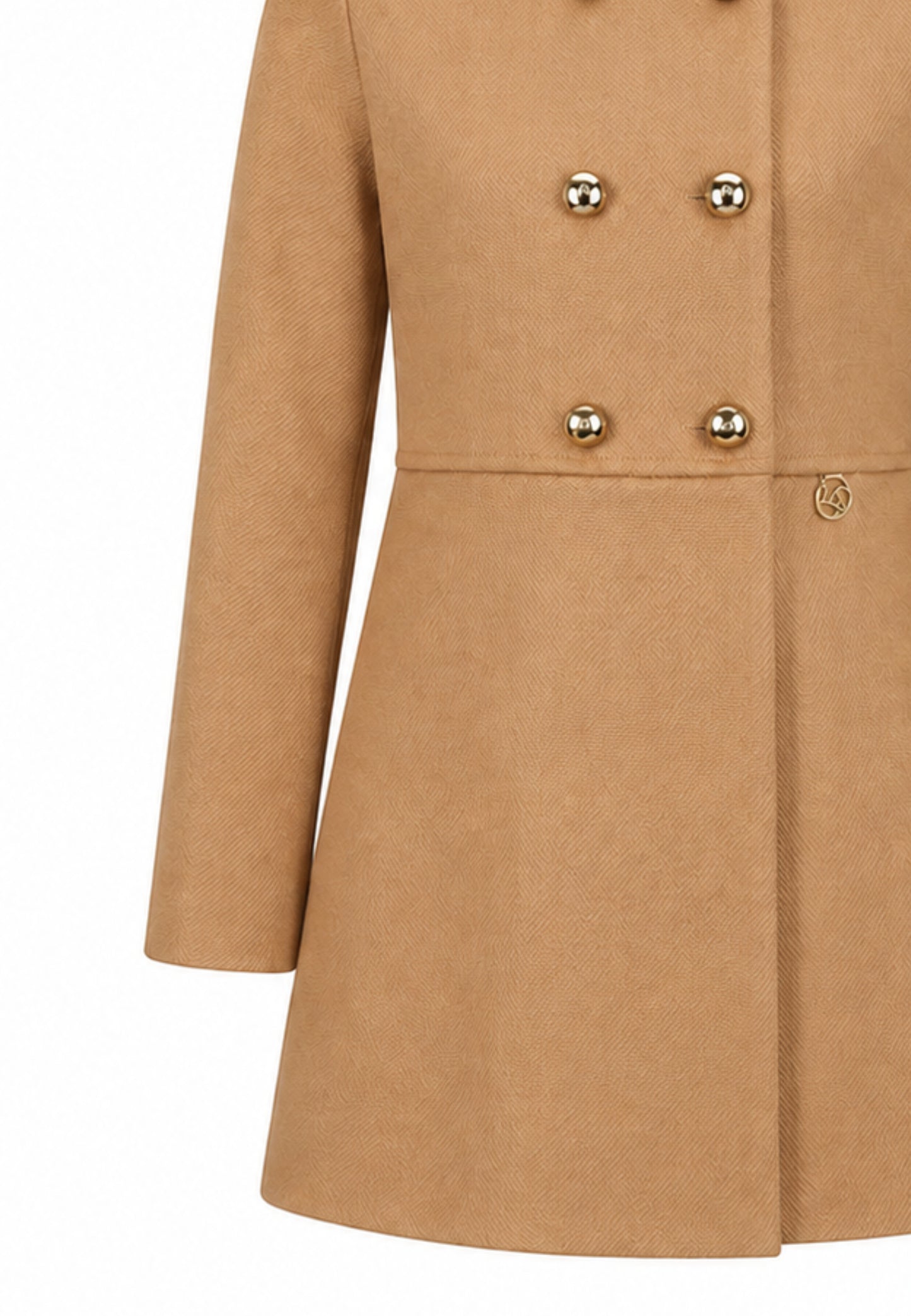 MON SAURIRE cappotto cammello con bottoni dorati e colletto Bambine e ragazze m1403j.camel_