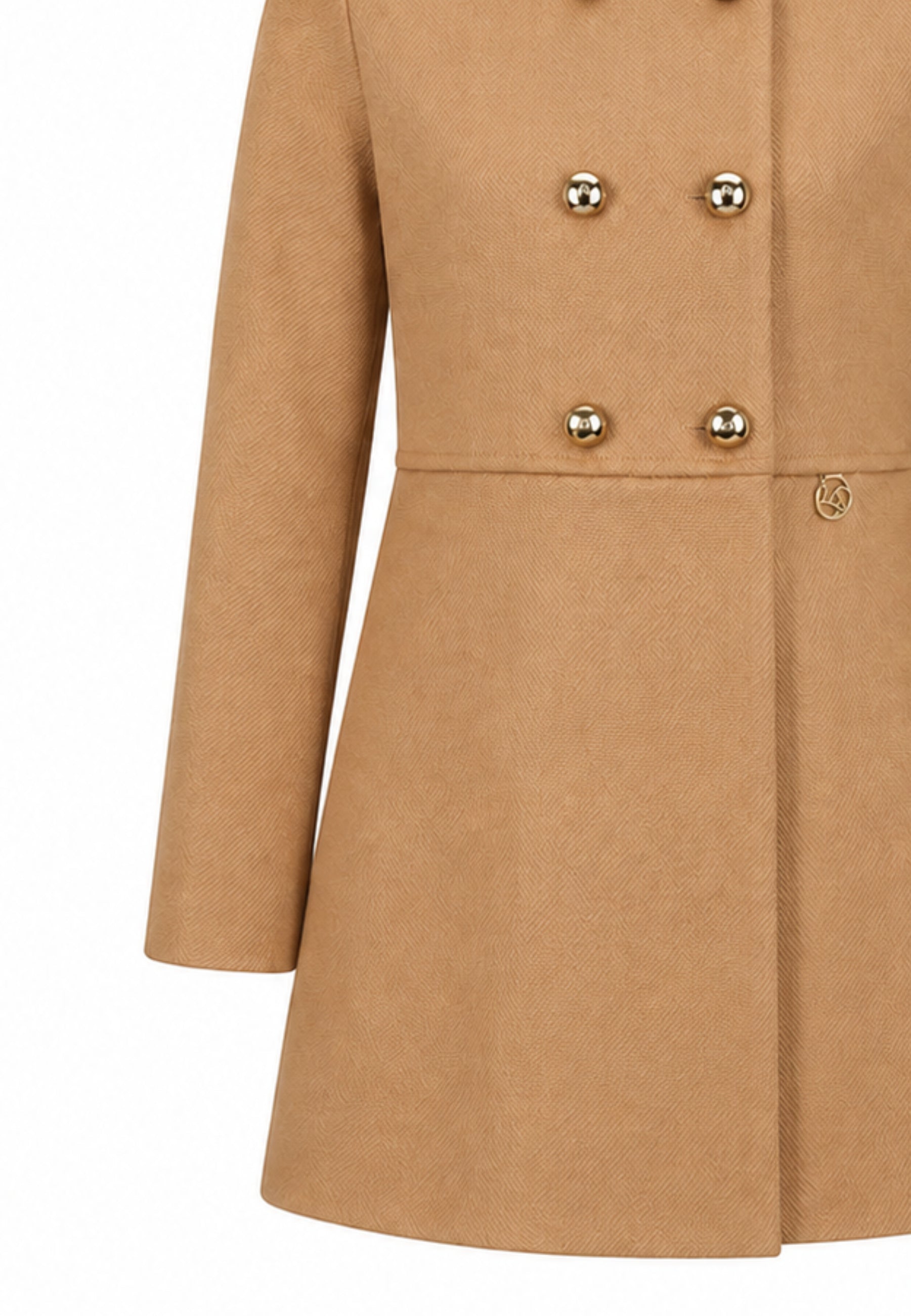 MON SAURIRE cappotto cammello con bottoni dorati e colletto Bambine e ragazze m1403j.camel_