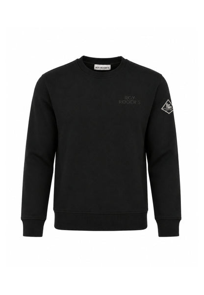 Roy Roger's felpa nera girocollo con logo gommato piccolo Bambini e ragazzi rz486/00.nero_